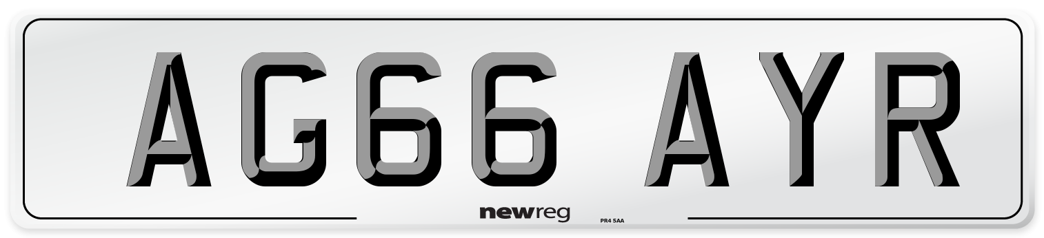 AG66 AYR Number Plate from New Reg